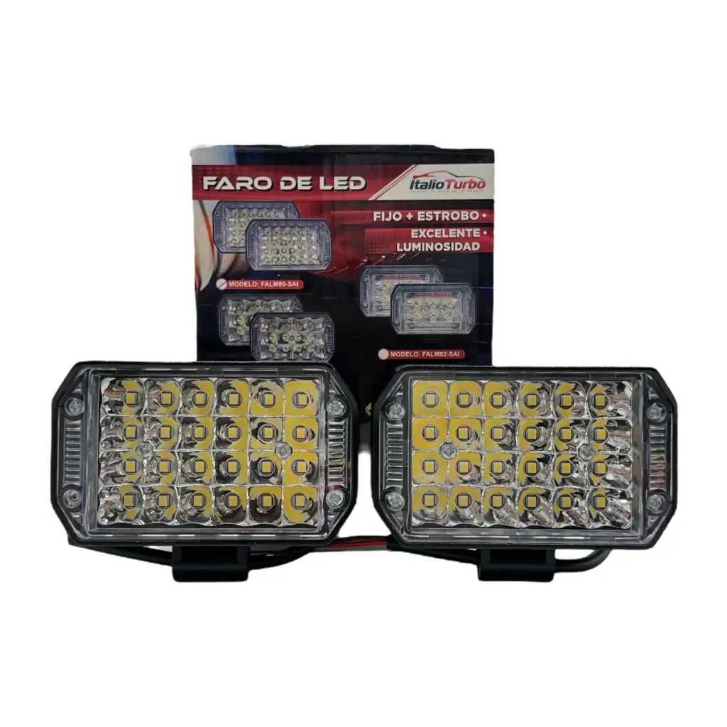 Faro LED automotriz de 24 LED carcaza reforzada