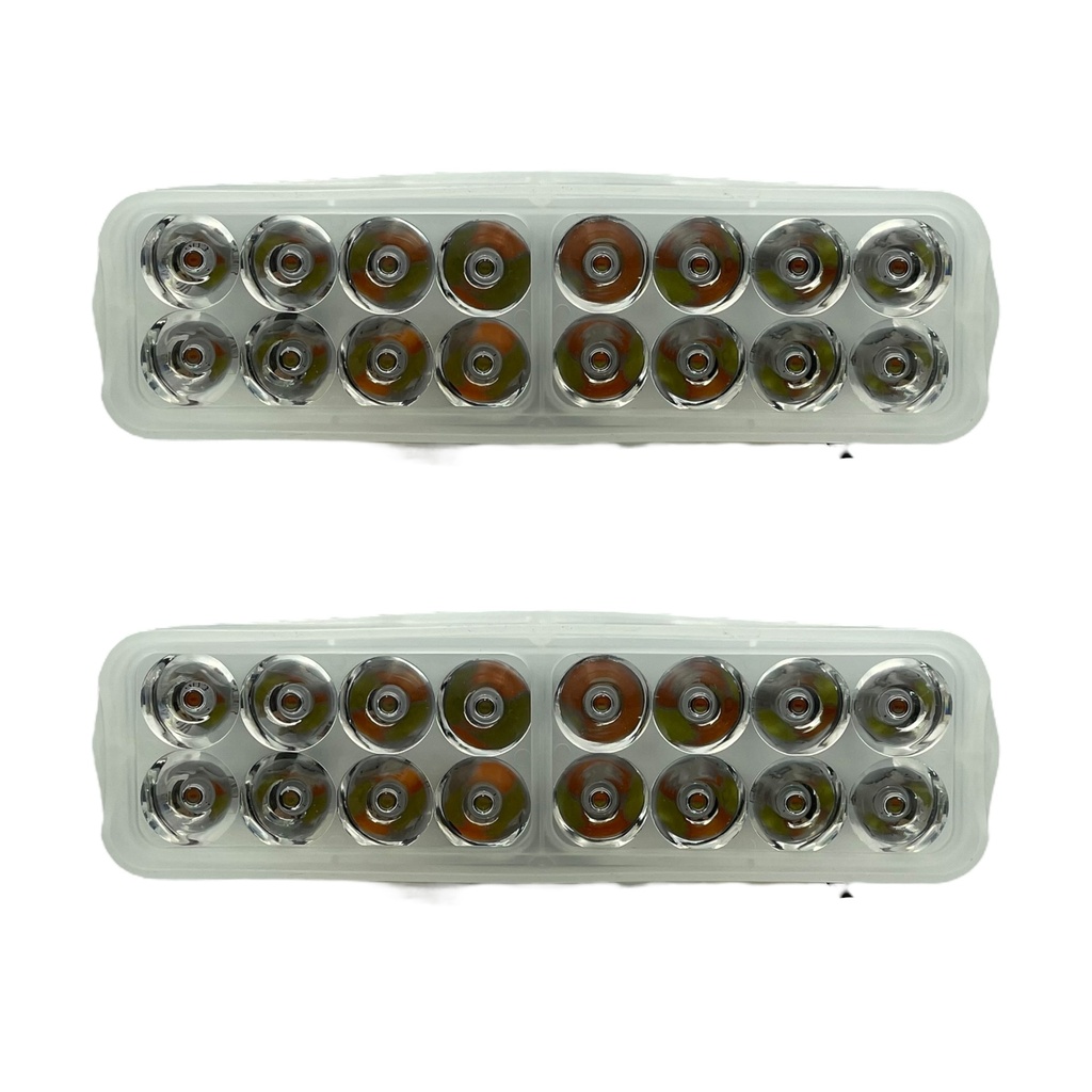 Faro de 16 LED con carcaza slim dual (blanco/ámbar) por par
