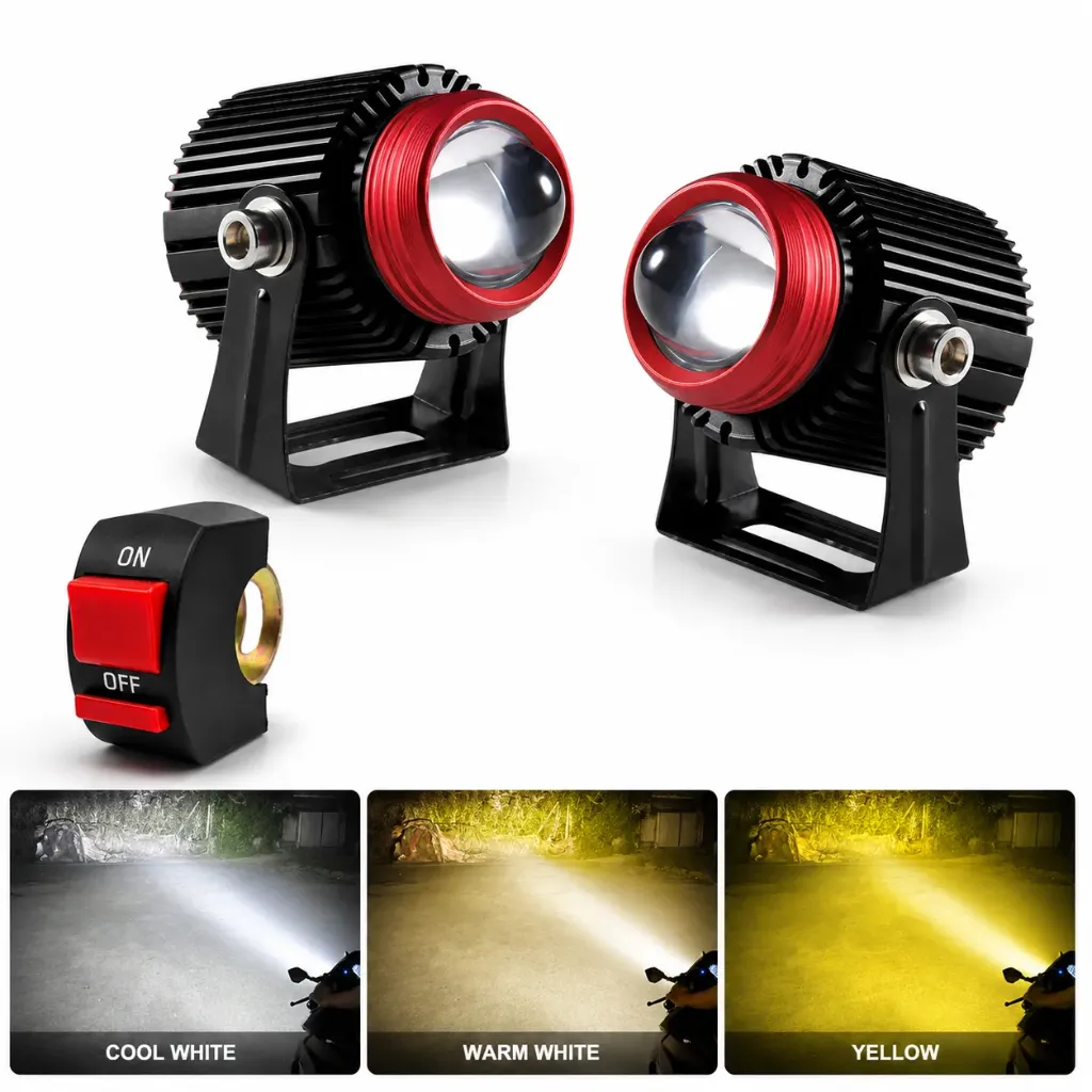 [FALM75-SAI] Faro LED para moto tipo láser con lupa y switch bicolor