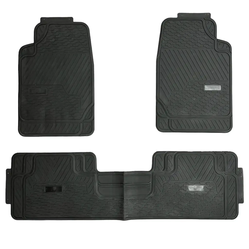 Tapete de 3 piezas negro reforzado recortable