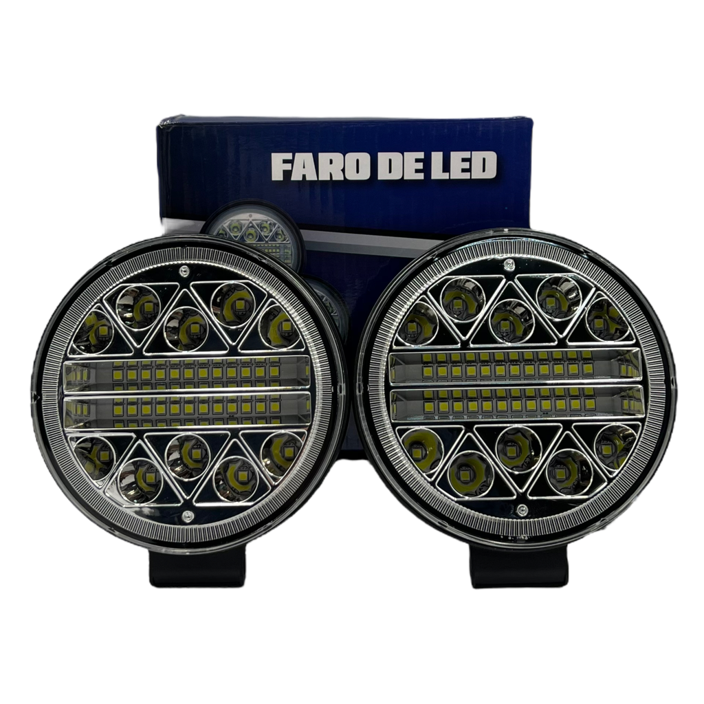 Faro LED redondo con 34 LED multivoltaje