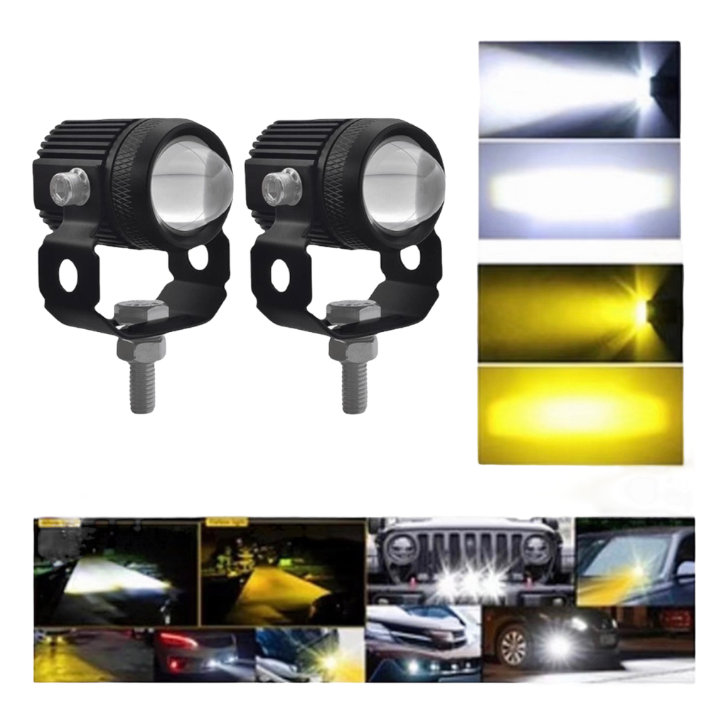 Faro LED para moto tipo láser con lupa(blanco/ámbar)