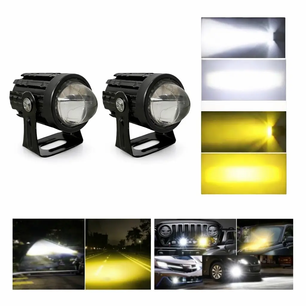 [FALM72-SAI] Faro LED para moto tipo láser con lupa(blanco/ámbar)