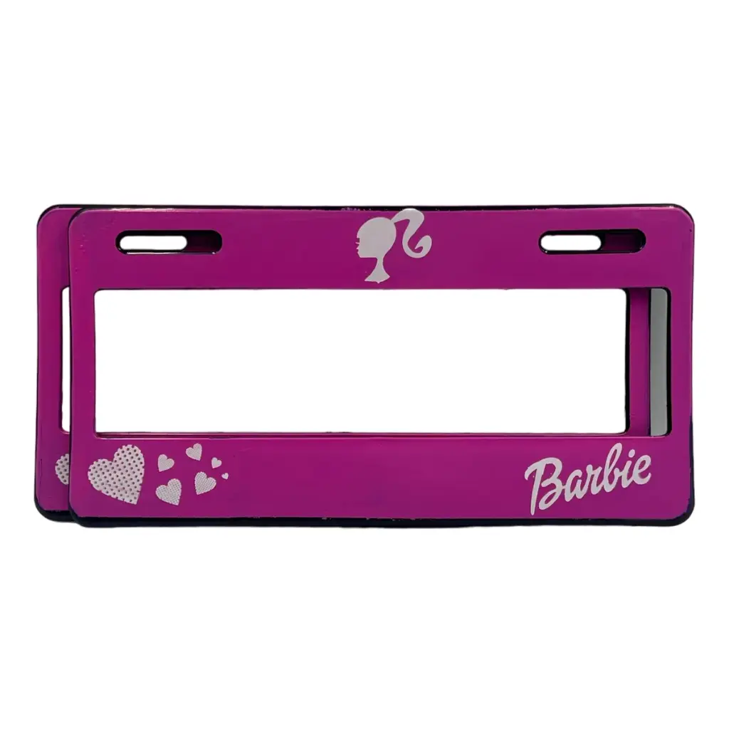 Portaplaca flexible Barbie rosa 