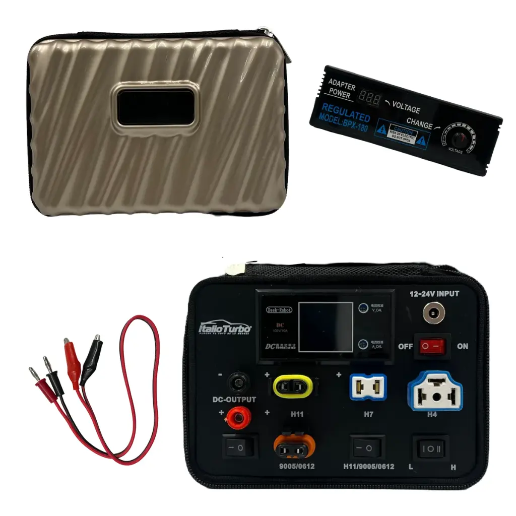 Estuche probador para productos de iluminación con diferentes entradas