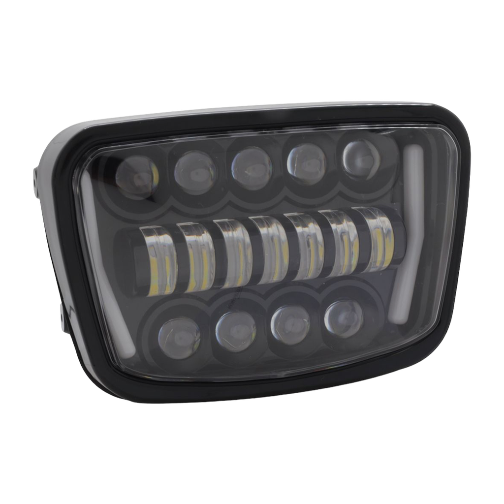 Faro LED principal con luz blanca y direccional ámbar