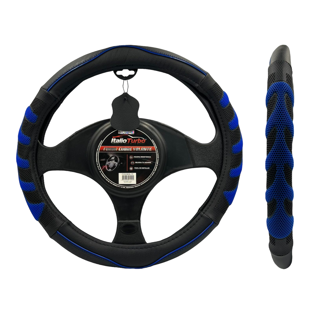 Funda cubrevolante premium con detalle y textura en azul