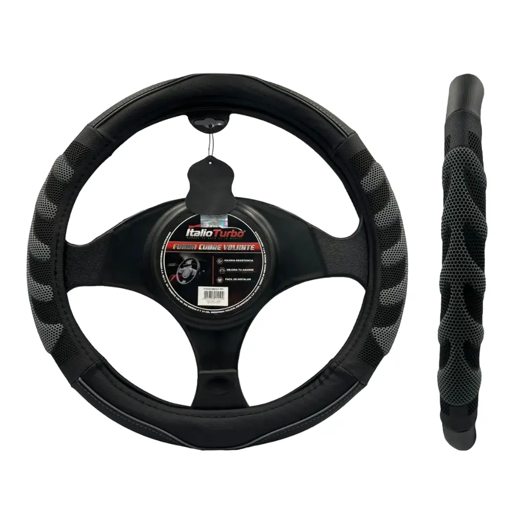 Funda cubrevolante premium con detalle y textura en gris