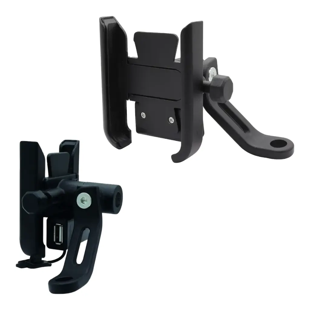 Soporte para celular universal metálico para espejo con cargador