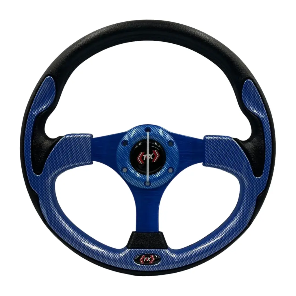 Volante deportivo con detalle en azul