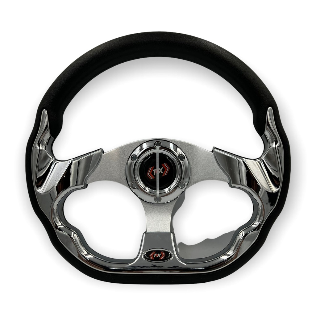 Volante deportivo tipo "D" cromado