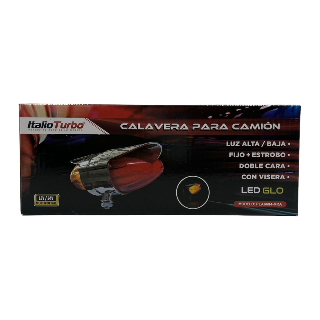 Plafón direccional para camión punta redonda con visera doble cara bicolor 