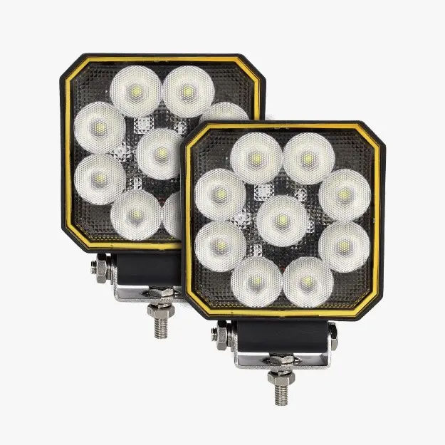 Faro LED cuadrado con 9 potentes LED calidad premium