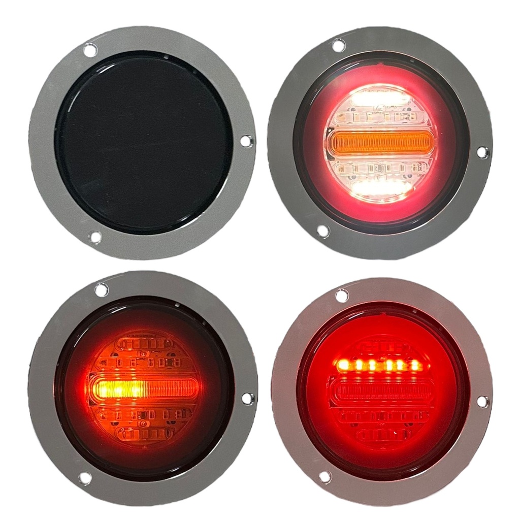 Plafón para camión de 4" con 5 funciones contorno cromado