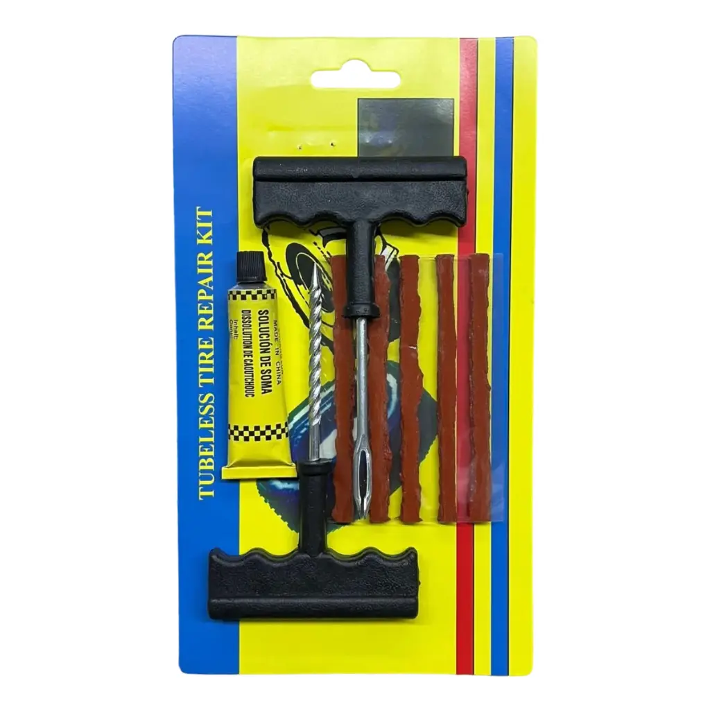 Kit de reparación de neumáticos para motocicleta (juego de 8 piezas)