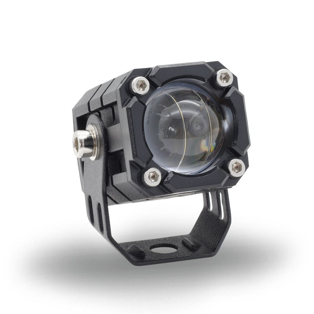 Faro LED con estrobo y lupa bicolor (blanco/ámbar)