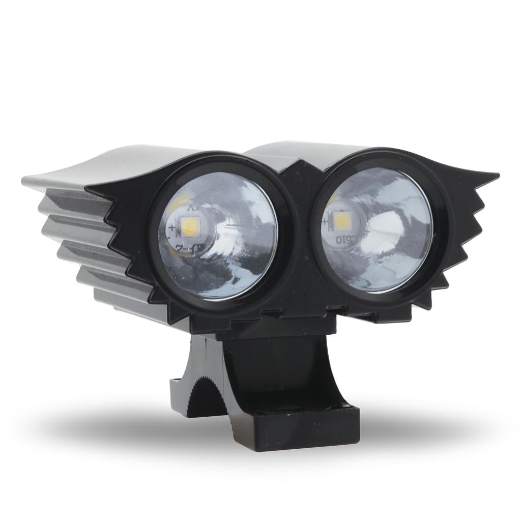 [RS-LED-13006W] Faro LED tipo águila 3 ojos blanco con luz alta, baja y estrobo