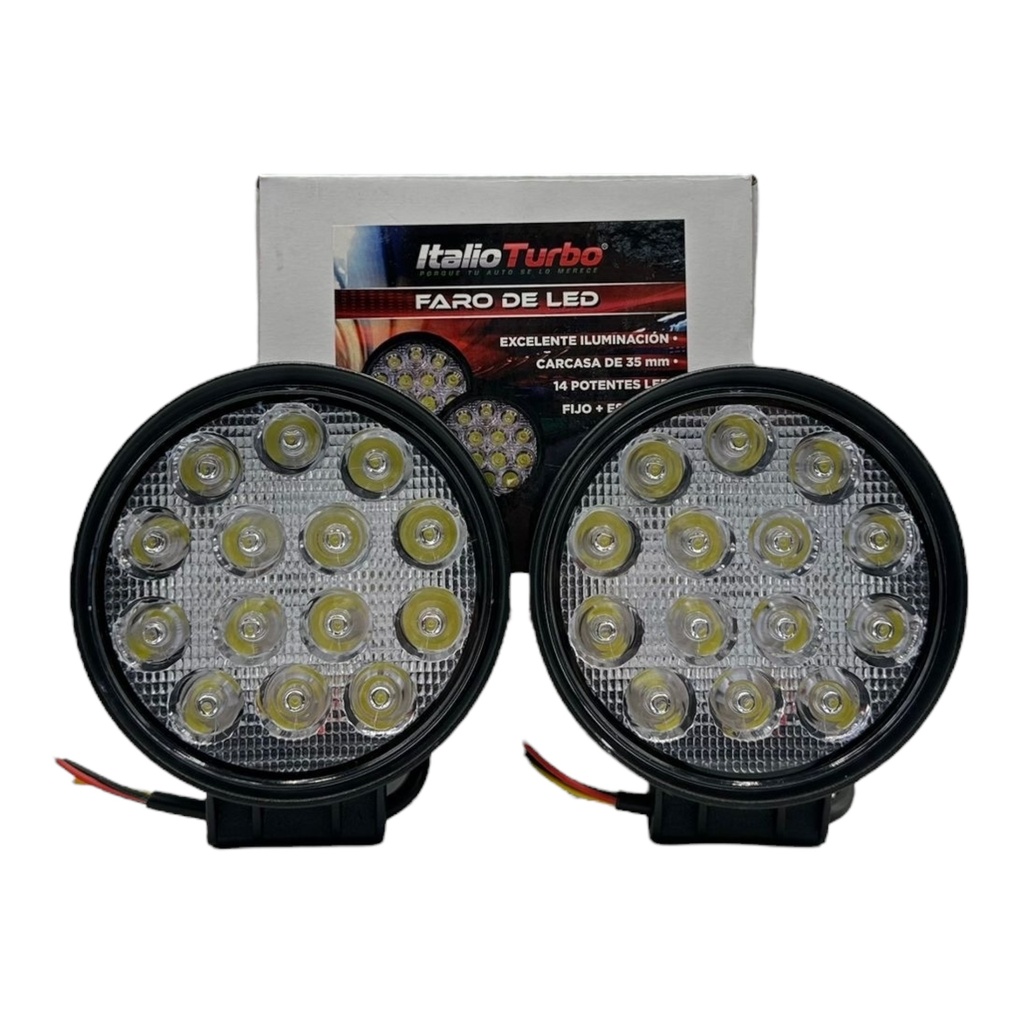 Faro redondo multivoltaje con 14 LED tipo Epistar