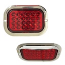 Plafón rectangular de 24 LED con visera cromada 