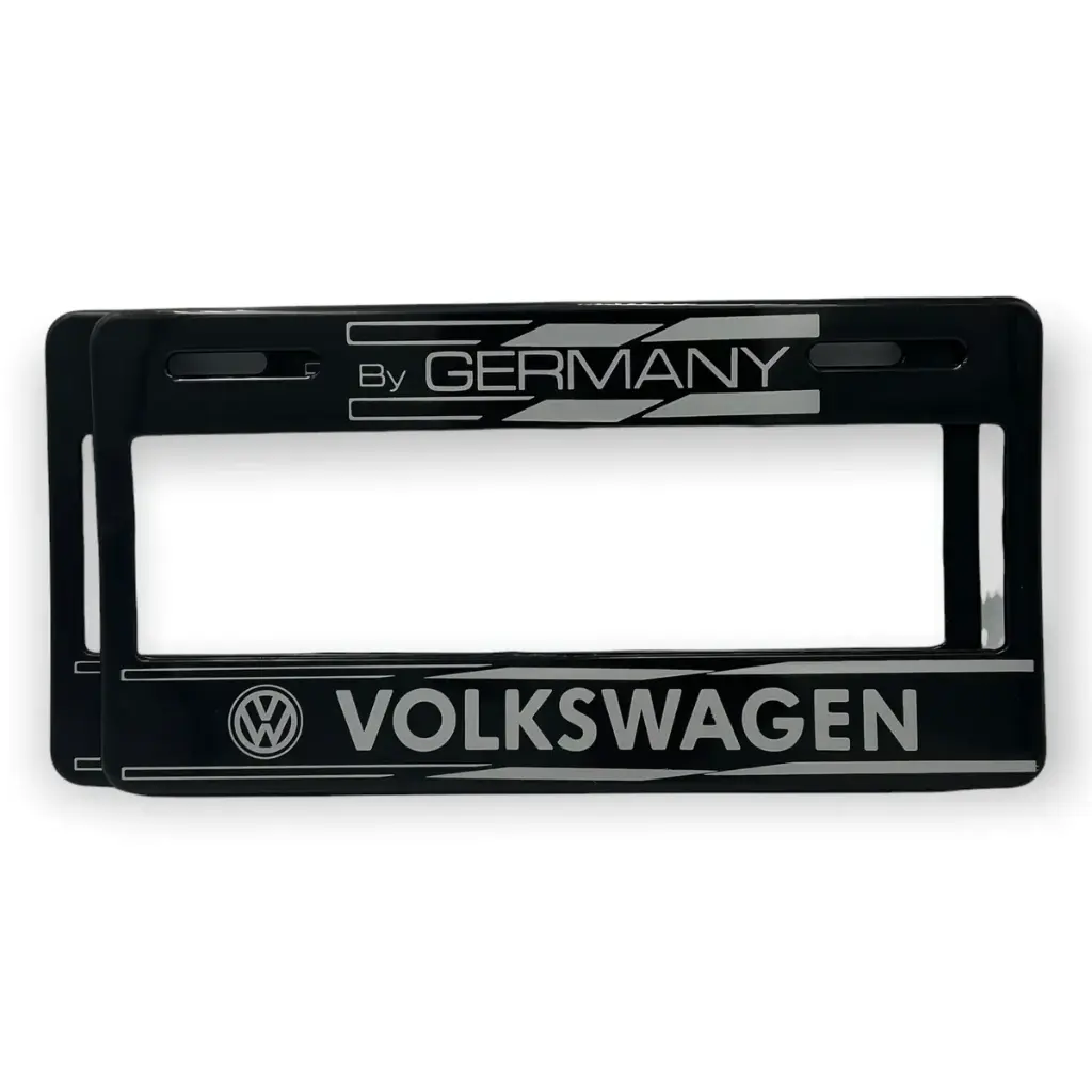 Portaplaca flexible marca VW gris