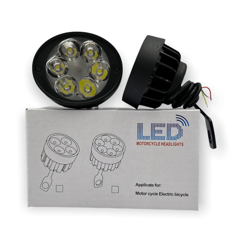 Faro para moto de 6 LED con pestaña