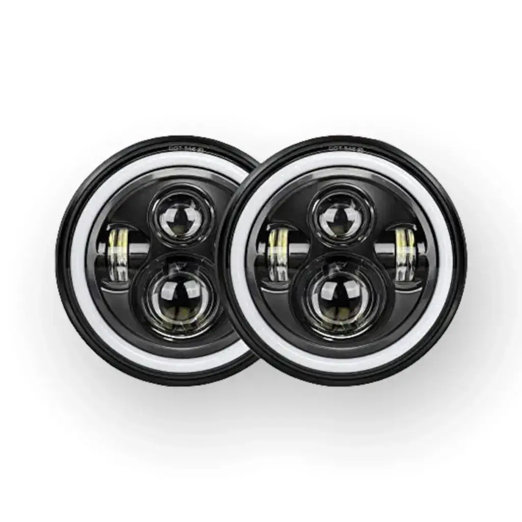 Unidad de 7" multivoltaje con arillo de gel bicolor (blanco/ámbar)