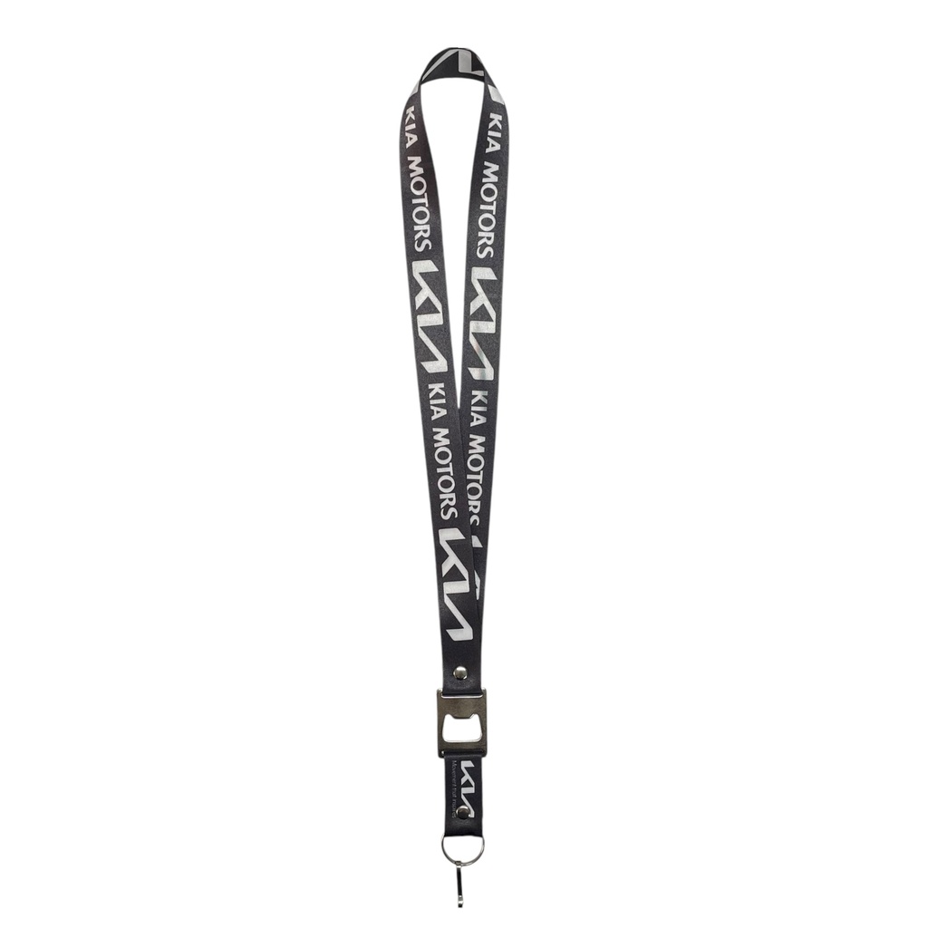 Lanyard con destapador KIA negro