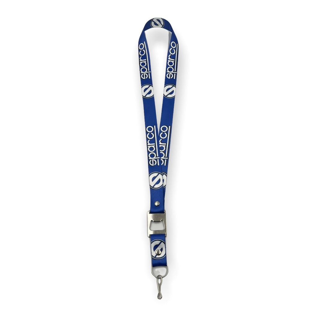 Lanyard con destapador Sparco azul