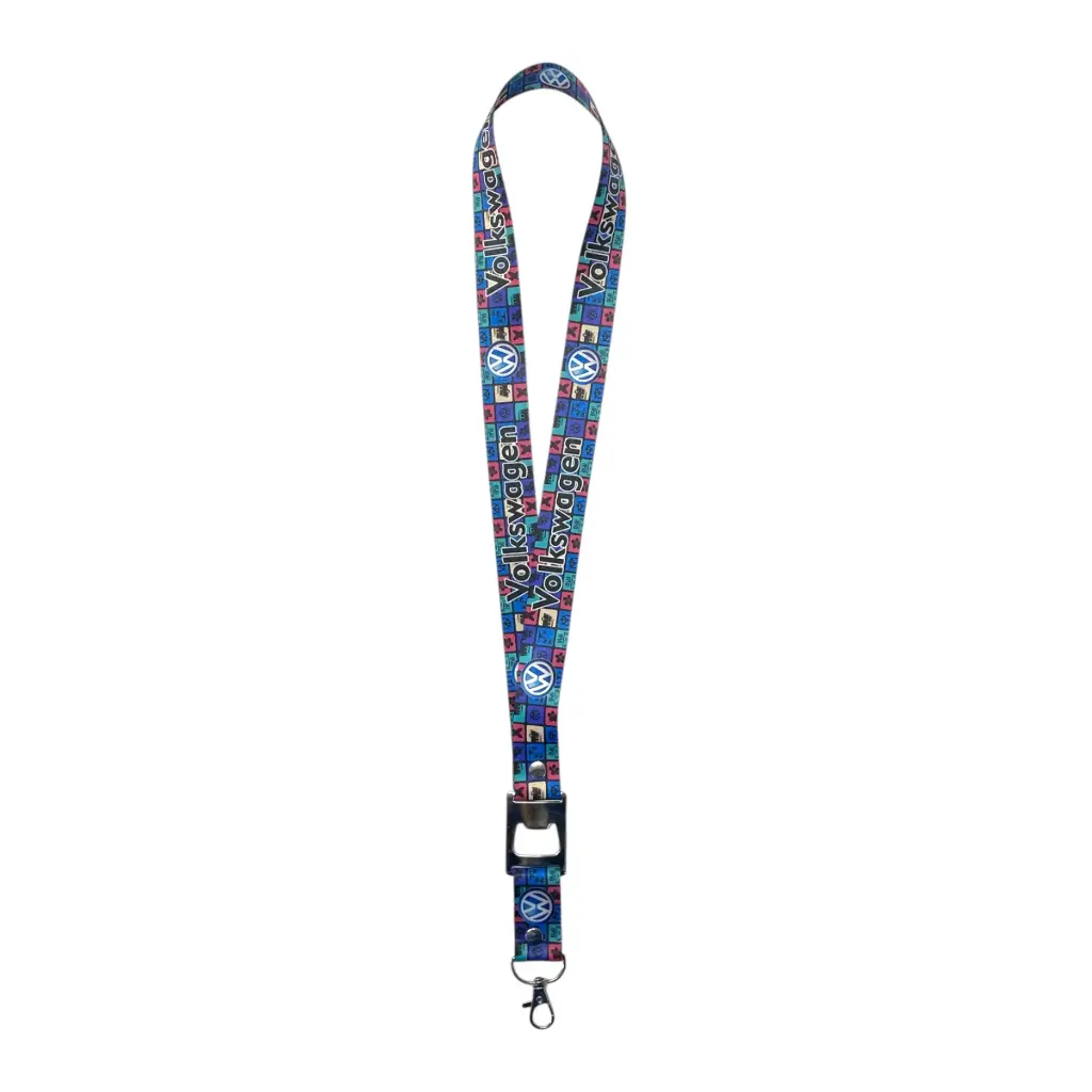 Lanyard con destapador VW Arlequin azul