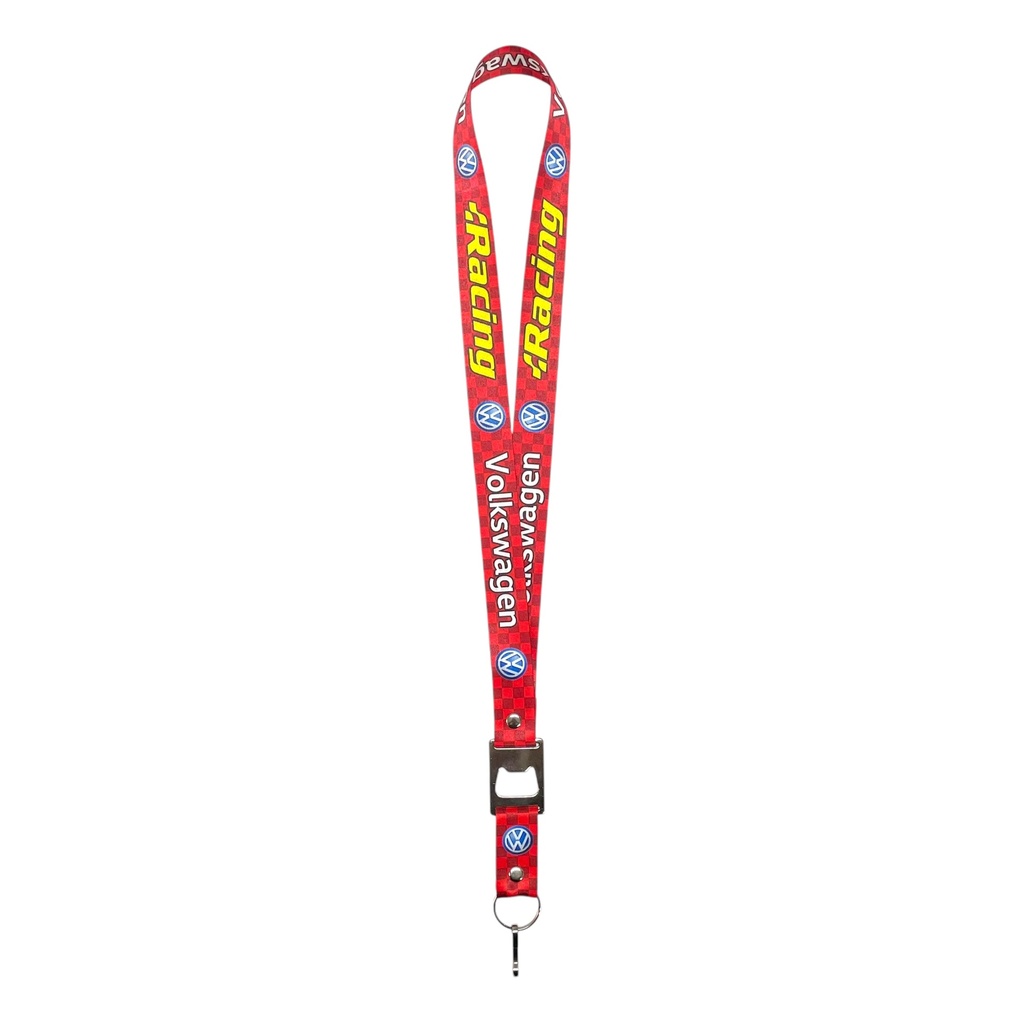 Lanyard con destapador VW Racing rojo