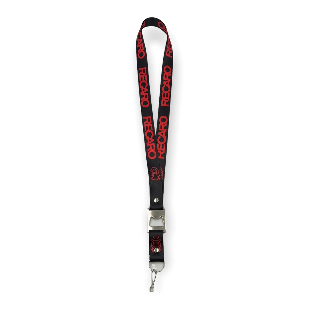 Lanyard con destapador Recaro rojo
