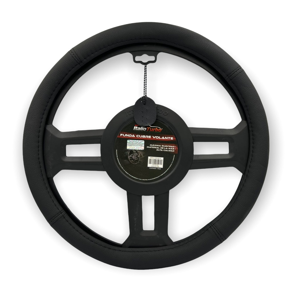 Funda cubrevolante de piel negro