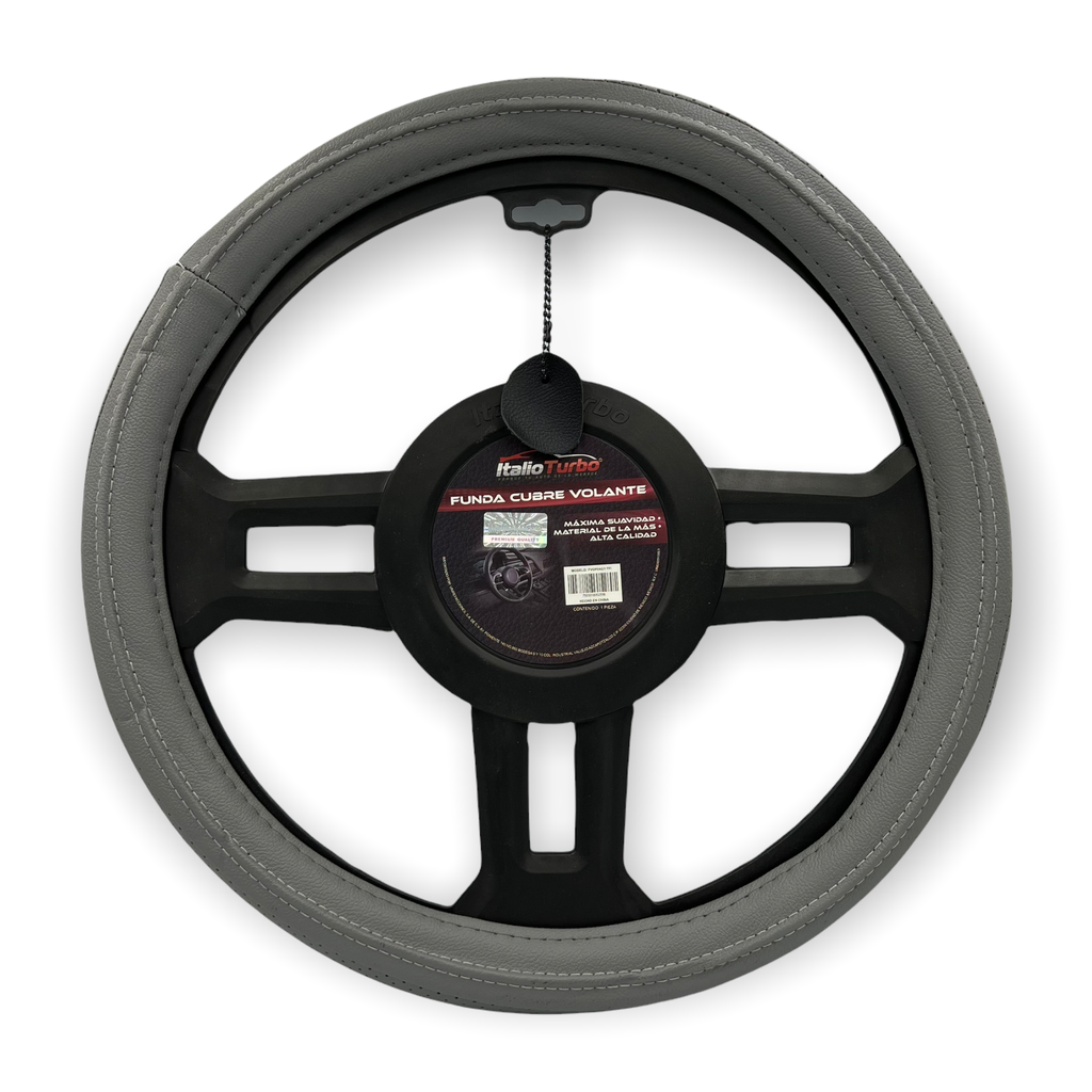 Funda cubrevolante de piel gris