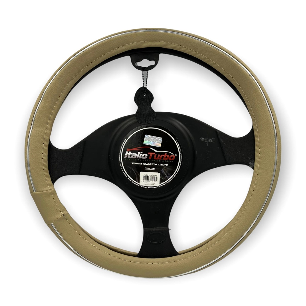 Funda cubrevolante de vinipiel beige