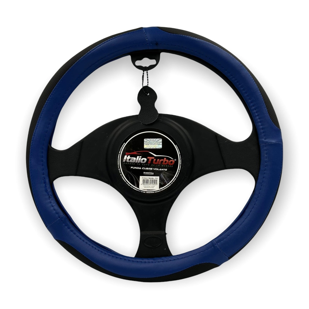 Funda cubrevolante de vinipiel azul