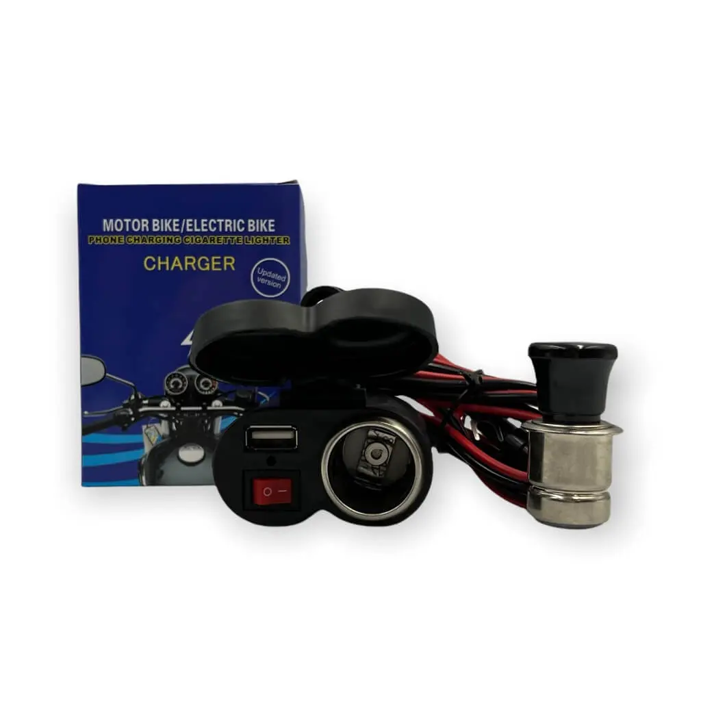 Cargador USB para motocicleta con encendedor (carga rápida)