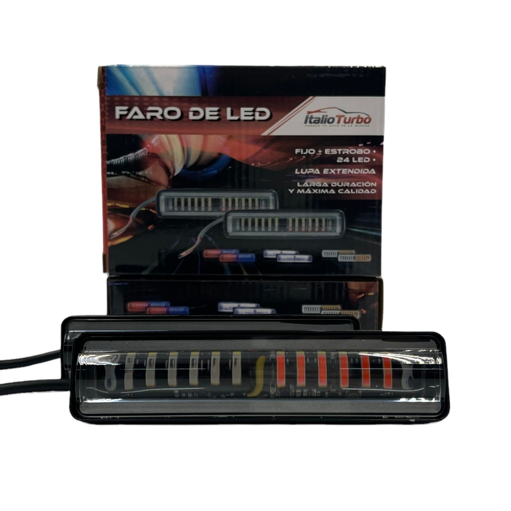 Barra de lupa código patrulla (rojo/azul)