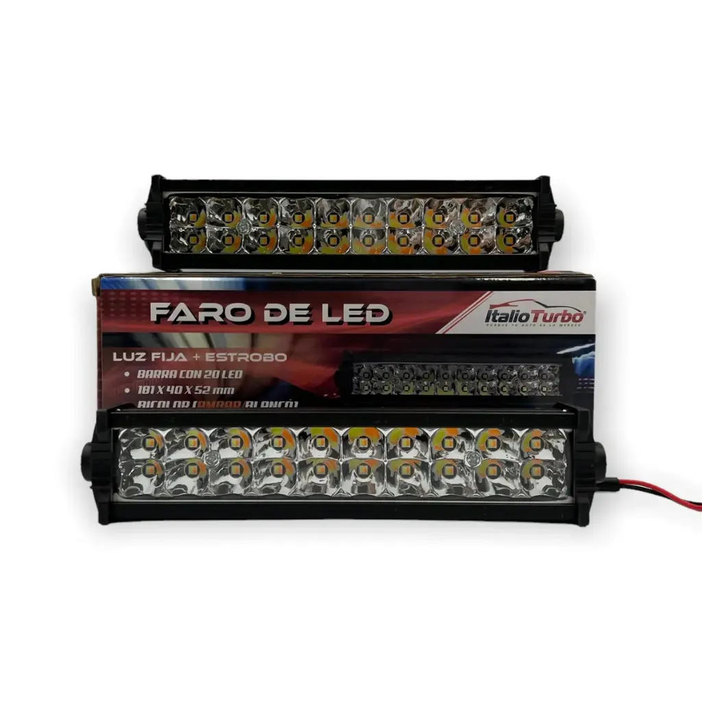 Par de barras LED bicolor (blanco/ámbar) 18 CM C/U