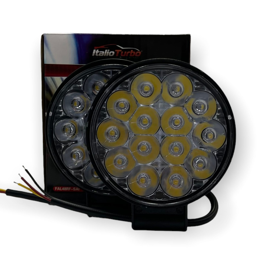 Faro redondo chico de 16 LED función fijo + estrobo