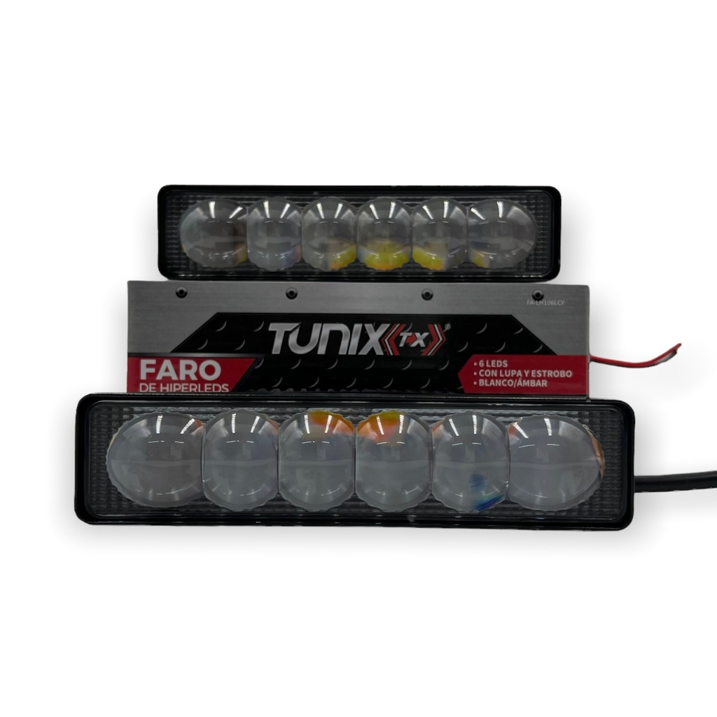 Barra de 6 LED con lupa (blanco/ámbar)