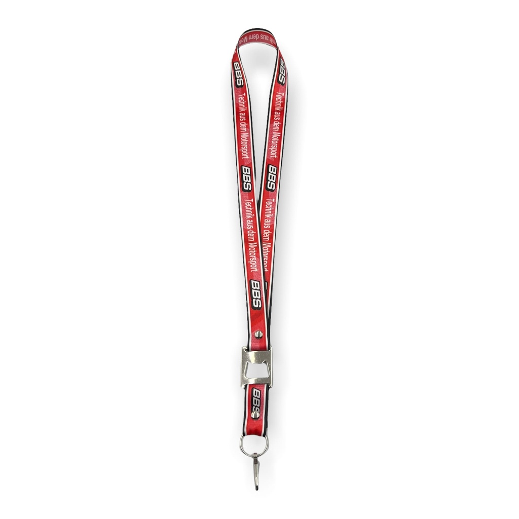 Lanyard con destapador BBS rojo