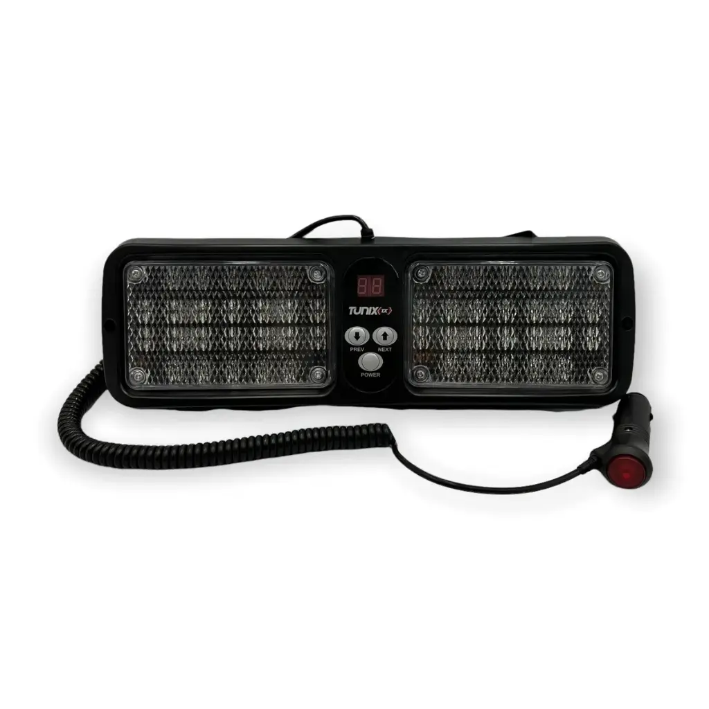 Estrobo de visera con 43 LED y 12 funciones código patrulla