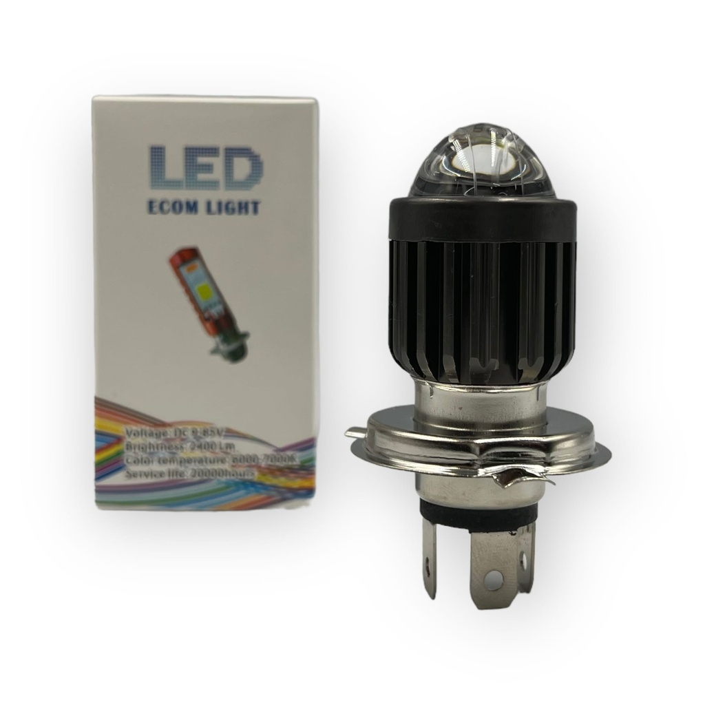 Foco H4 para moto con lupa bicolor 