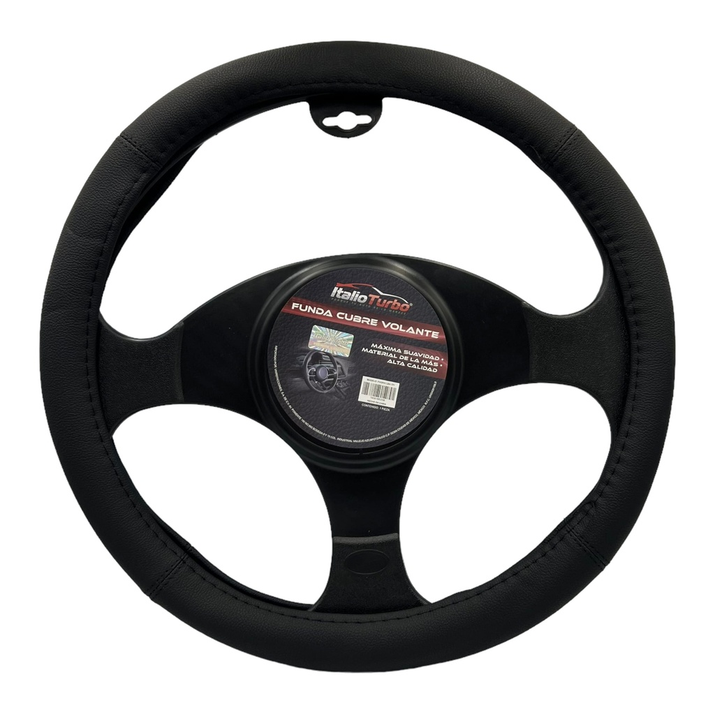 Funda cubrevolante de piel para camioneta color negro liso