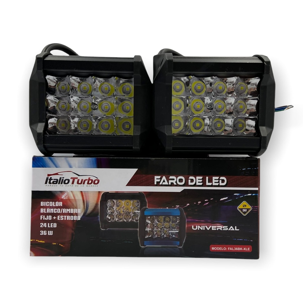 Faro de 12 LED con carcaza negra