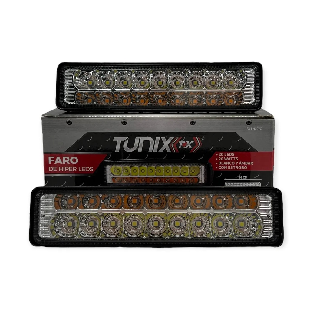 Barra de 18 LED LED bicolor (blanco/ámbar)