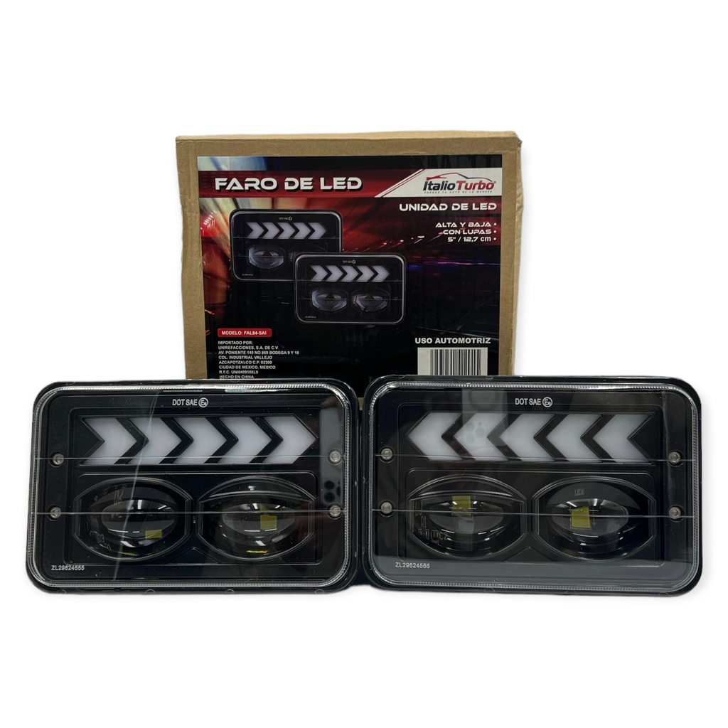 Unidad LED de 5 pulgadas con direccional DRL y lupas