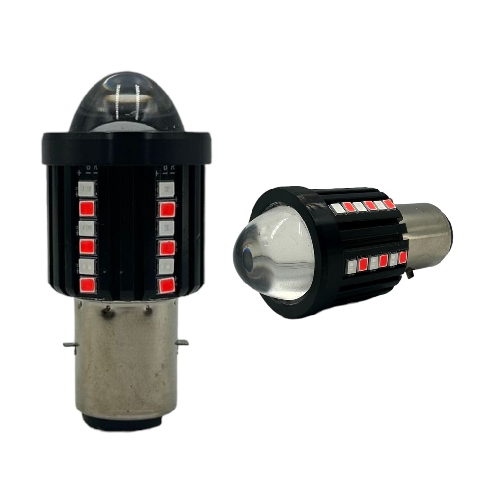 Foco entrada BA20 luz blanca y amarilla con laterales en rojo y azul pieza