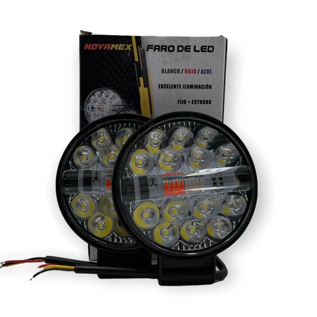 Faro redondo de 22 LED con función bicolor