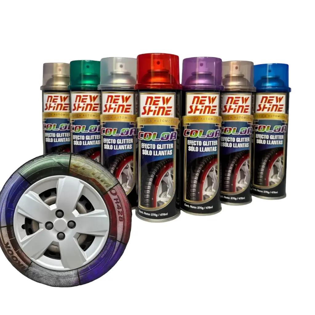 New shine efecto glitter para llantas